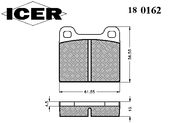 Комплект тормозных колодок, дисковый тормоз 180162
