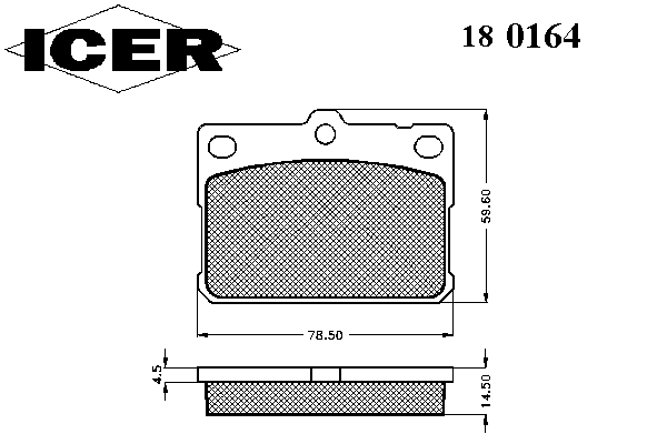 Комплект тормозных колодок, дисковый тормоз 180164