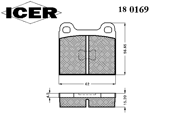 Комплект тормозных колодок, дисковый тормоз 180169