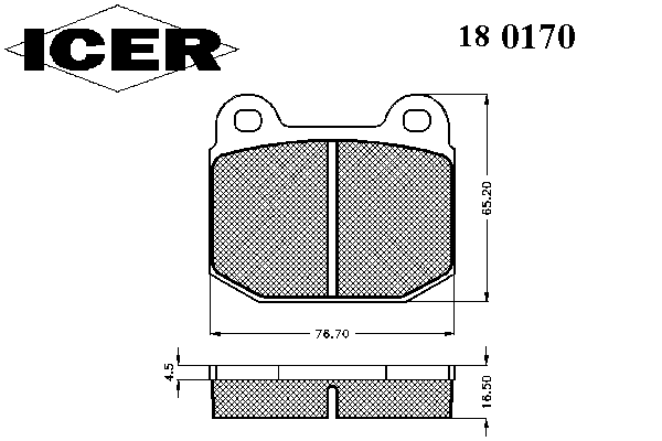 Комплект тормозных колодок, дисковый тормоз 180170