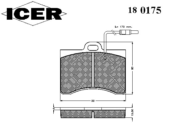 Комплект тормозных колодок, дисковый тормоз 180175