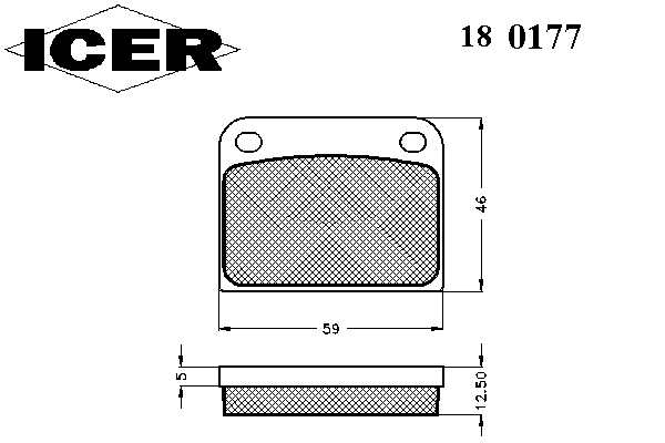 Комплект тормозных колодок, дисковый тормоз 180177