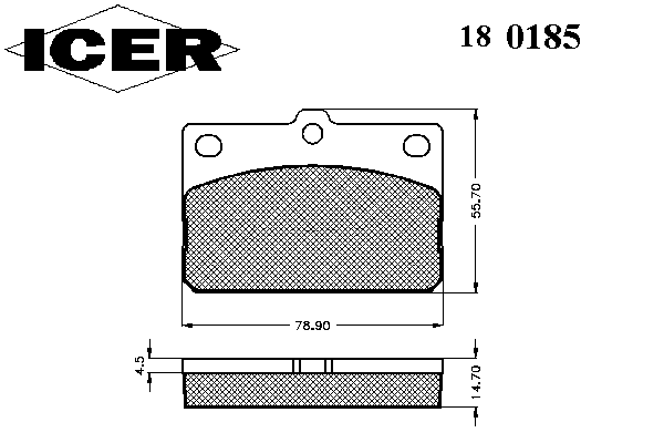 Комплект тормозных колодок, дисковый тормоз 180185