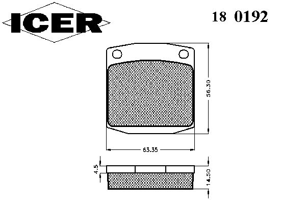 Комплект тормозных колодок, дисковый тормоз 180192