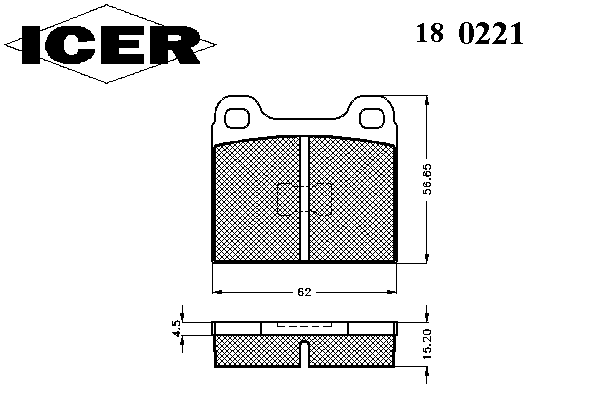 Комплект тормозных колодок, дисковый тормоз 180221