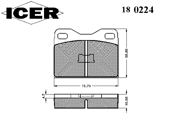 Комплект тормозных колодок, дисковый тормоз 180224