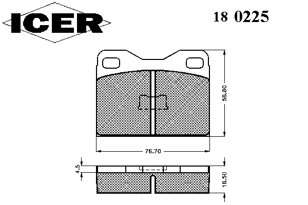 Комплект тормозных колодок, дисковый тормоз 180225