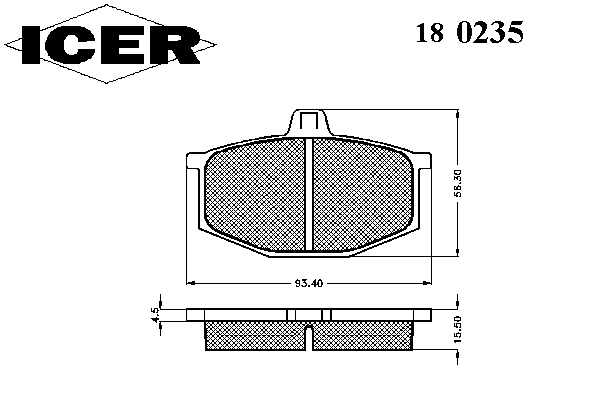 Комплект тормозных колодок, дисковый тормоз 180235