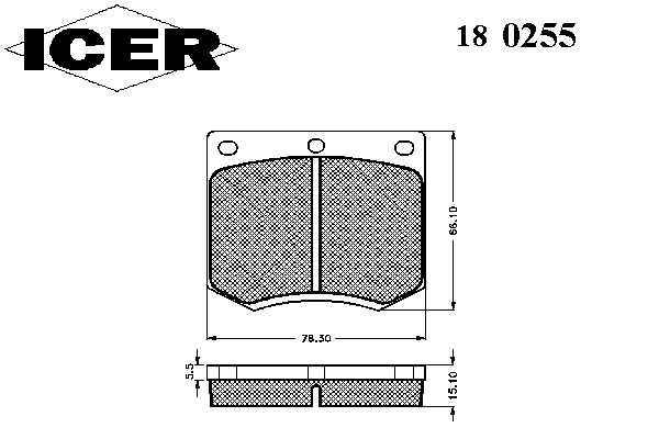 Комплект тормозных колодок, дисковый тормоз 180255