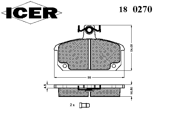 Комплект тормозных колодок, дисковый тормоз 180270