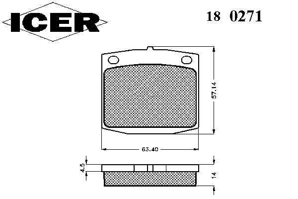 Комплект тормозных колодок, дисковый тормоз 180271