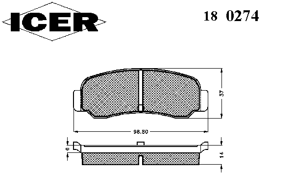 Комплект тормозных колодок, дисковый тормоз 180274