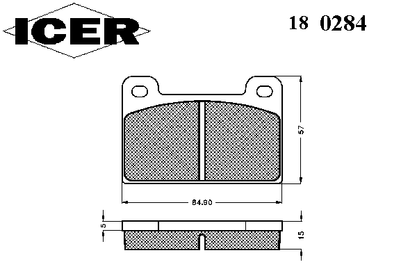Комплект тормозных колодок, дисковый тормоз 180284