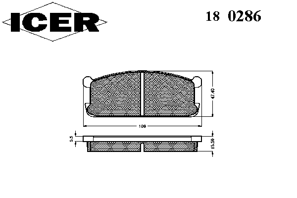 Комплект тормозных колодок, дисковый тормоз 180286
