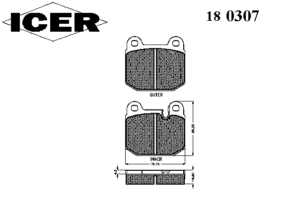 Kit de plaquettes de frein, frein à disque 180307