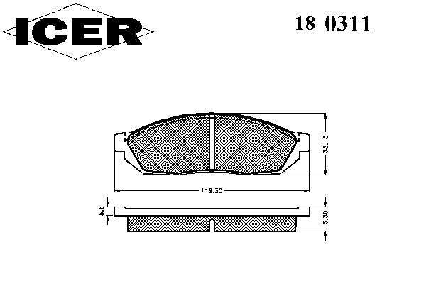 Комплект тормозных колодок, дисковый тормоз 180311