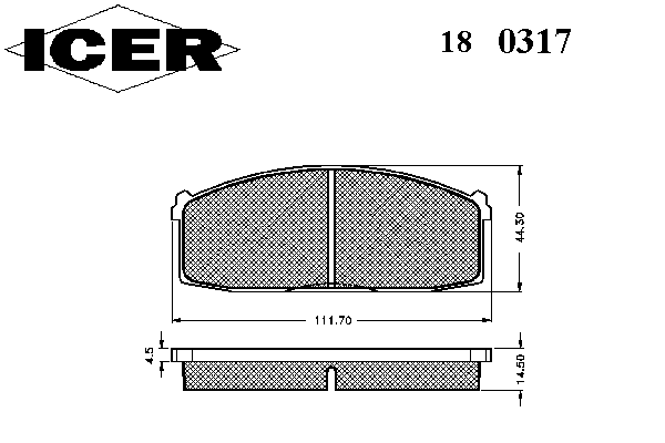 Комплект тормозных колодок, дисковый тормоз 180317