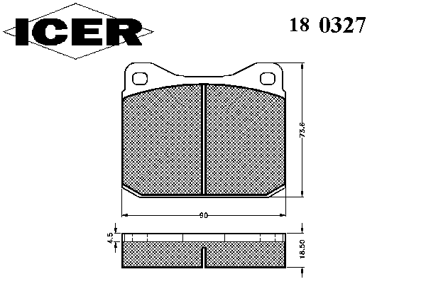 Комплект тормозных колодок, дисковый тормоз 180327