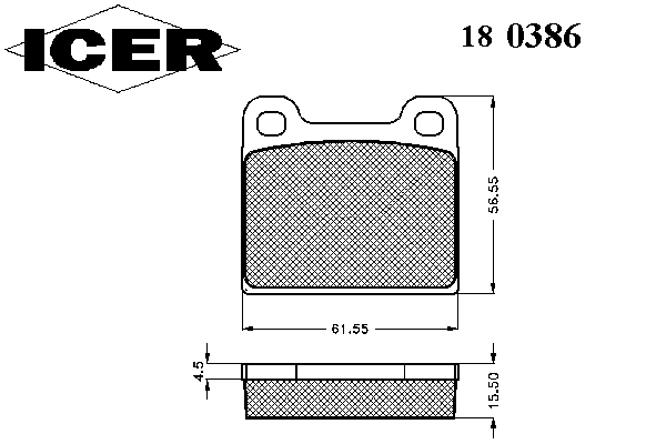 Комплект тормозных колодок, дисковый тормоз 180386