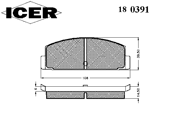 Комплект тормозных колодок, дисковый тормоз 180391