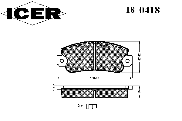 Комплект тормозных колодок, дисковый тормоз 180418