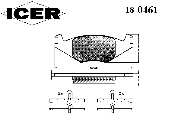Комплект тормозных колодок, дисковый тормоз 180461