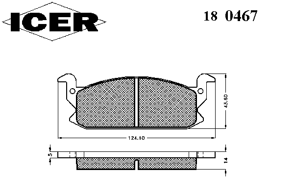 Комплект тормозных колодок, дисковый тормоз 180467