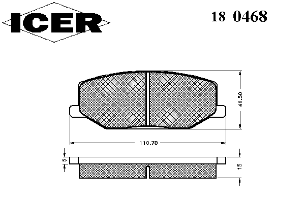 Комплект тормозных колодок, дисковый тормоз 180468