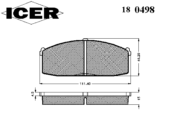 Комплект тормозных колодок, дисковый тормоз 180498