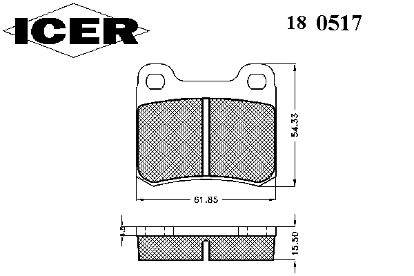 Комплект тормозных колодок, дисковый тормоз 180517