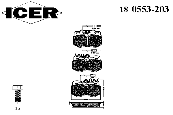 Комплект тормозных колодок, дисковый тормоз 180553-203
