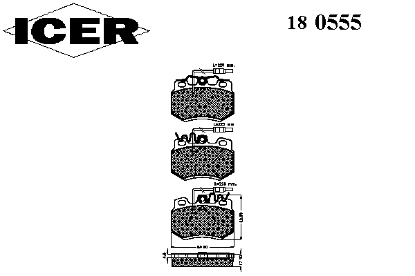 Комплект тормозных колодок, дисковый тормоз 180555