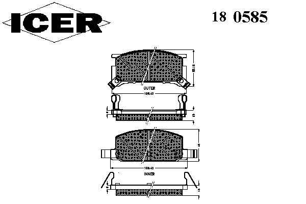 Комплект тормозных колодок, дисковый тормоз 180585