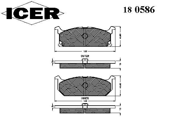 Комплект тормозных колодок, дисковый тормоз 180586