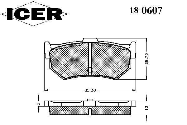 Комплект тормозных колодок, дисковый тормоз 180607