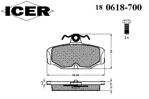 Комплект тормозных колодок, дисковый тормоз 180618-700
