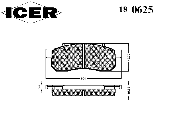 Комплект тормозных колодок, дисковый тормоз 180625