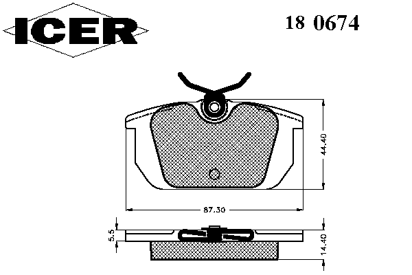 Комплект тормозных колодок, дисковый тормоз 180674
