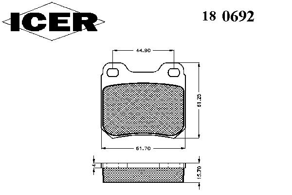 Комплект тормозных колодок, дисковый тормоз 180692