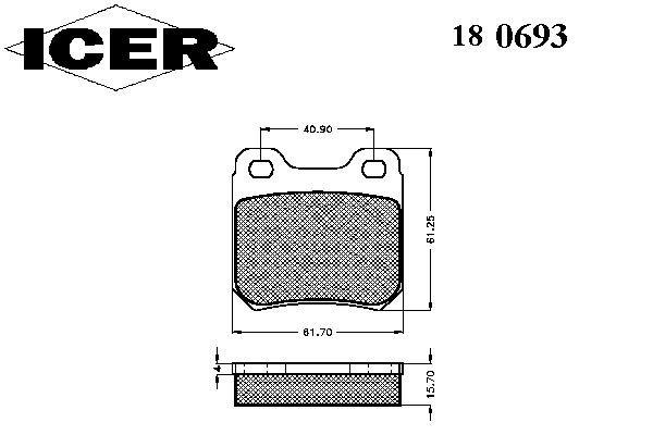 Комплект тормозных колодок, дисковый тормоз 180693