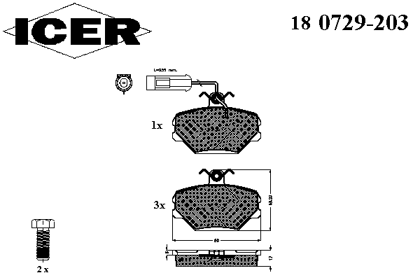 Комплект тормозных колодок, дисковый тормоз 180729-203