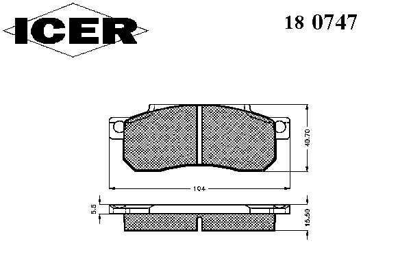 Комплект тормозных колодок, дисковый тормоз 180747