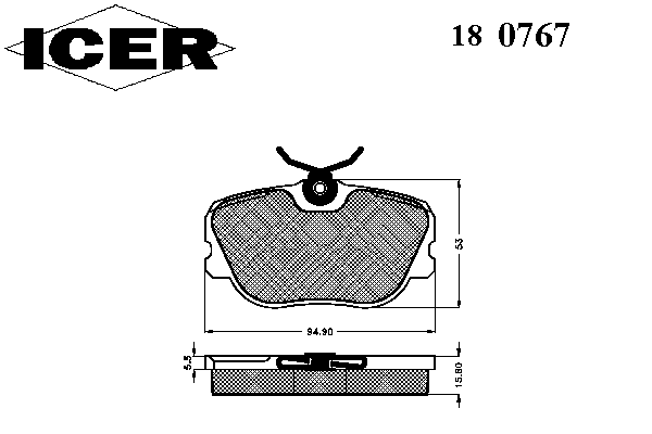 Комплект тормозных колодок, дисковый тормоз 180767