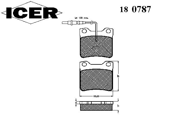 Kit de plaquettes de frein, frein à disque 180787