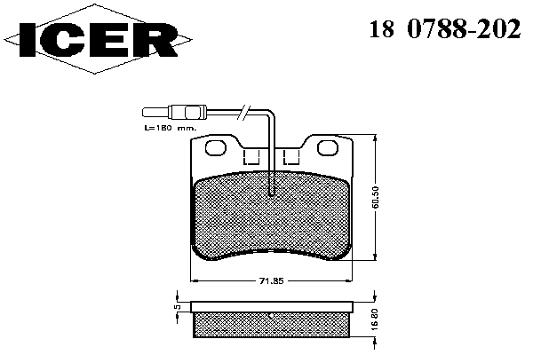 Комплект тормозных колодок, дисковый тормоз 180788-202