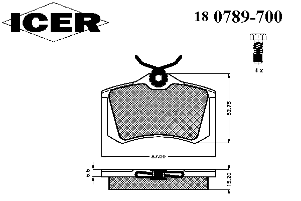 Kit de plaquettes de frein, frein à disque 180789-700