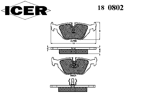 Kit de plaquettes de frein, frein à disque 180802