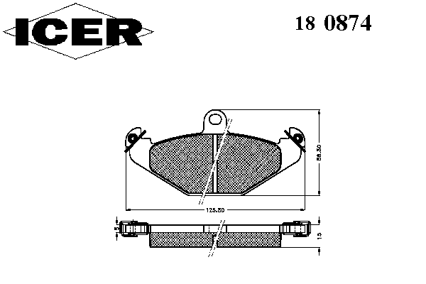 Комплект тормозных колодок, дисковый тормоз 180874