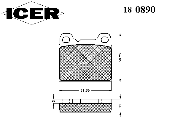 Комплект тормозных колодок, дисковый тормоз 180890