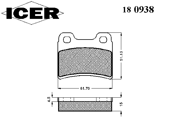 Комплект тормозных колодок, дисковый тормоз 180938